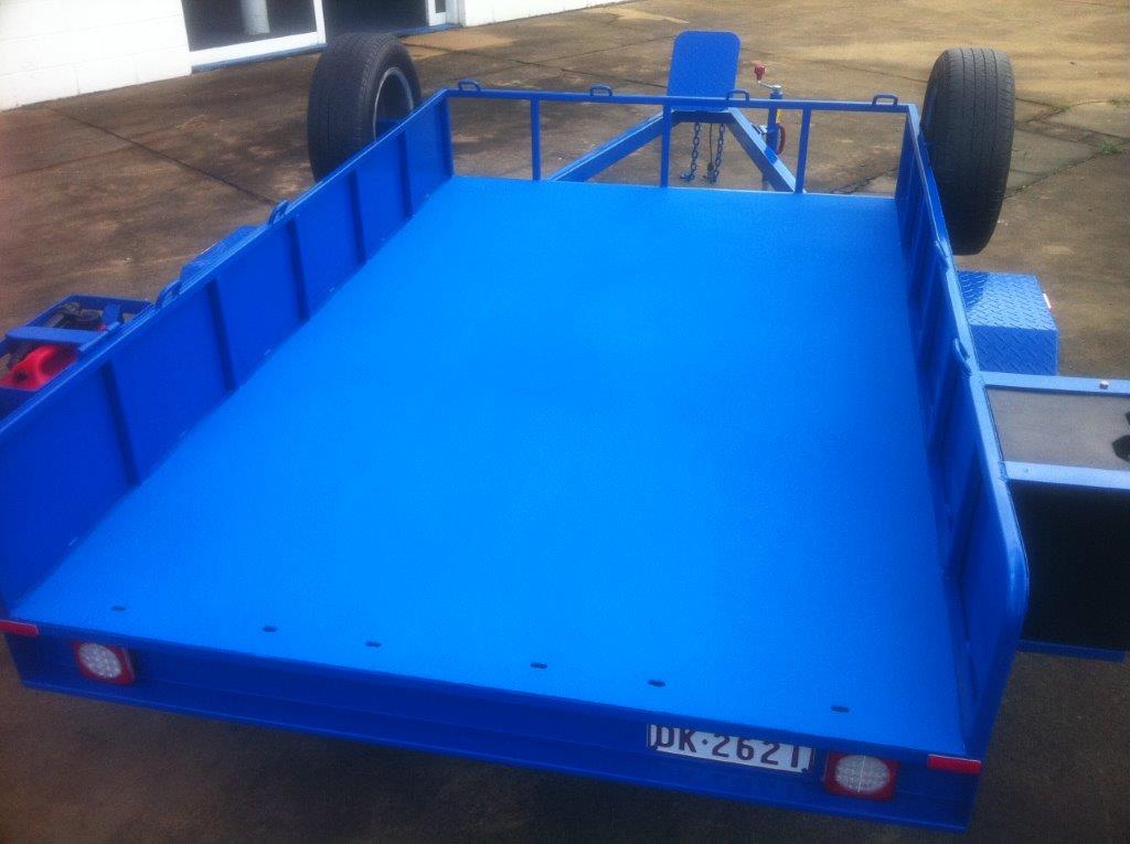 Spray on Liner in Utility Trailer Creates a Non-slip Surface for Protection and Safety